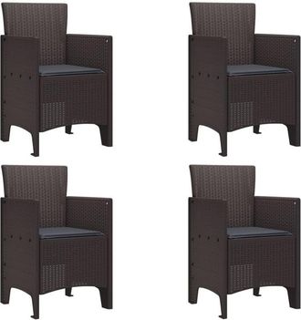 vidaXL Garden Chair 4 pcs Brown 53 x 49 x 85 cm pp Vidaxl