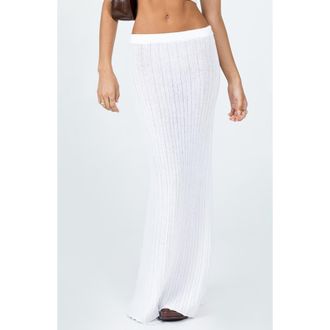 Princess Polly Belle Semisheer Knit Maxi Skirt in White at Nordstrom, Size 10