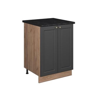 Vicco Mueble Bajo Para Fregadero Fame-line, Antracita-oro Landhaus/roble Dorado, 60 Cm, Vicco
