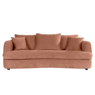 Miliboo Divano sfoderabile design a forma di fagiolo in tessuto effetto velluto terracotta SACHA
