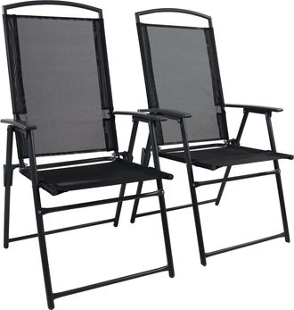 ebuy24 Vcm Set De 2 Sillas De Jard&iacute;n Dimensiones De La Silla Aprox. Al. 105 X An. 61 X T. 56 Cm Hochlehner Tejido De Malla Estirada Garantiza Una Sentada C&oacute;m