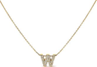 House of Brilliance 10K Gold Diamond Accent A-Z Initial Bubble Pendant Necklace