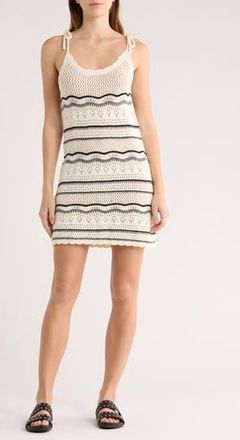 Abound Stripe Open Knit Minidress in Ivory Multi at Nordstrom Rack, Size X-Small