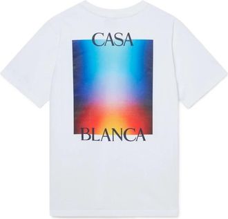 Casablanca Gradient Casa Logo T-Shirt Wit - Heren - T-shirts - Wit - XL - Katoen - Tops