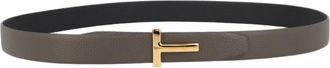 Tom Ford T Icon Textured Calf Leather T Buckle Belt