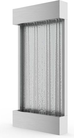 Vente-Unique Fuente mural exterior/interior de acero inoxidable con LED - An. 56,5 x Alt. 122 cm - Plateado - SOLINA