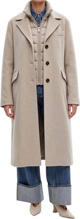 Moorer Wool Blend Long Coat In Almond
