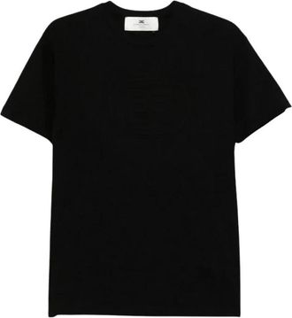 Elisabetta Franchi T-shirt van jersey met logo-reli&euml;f - Dames - T-shirts - Zwart - XS - Tops