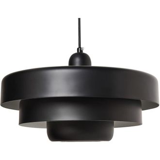 Beliani Beliani - Metal Tiered Pendant Lamp Scandinavian Mid Century Style Black Kolga