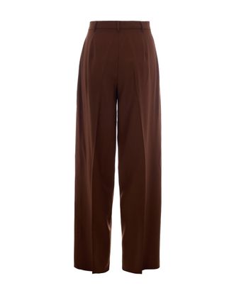 Max Mara Womens Trousers Bacio Chocolate Virgin Wool