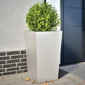 Berkfield Home Garden Planters 45x45x75 cm 2 pcs Stainless Steel in Black | Size: 45 x 45 x 75 cm