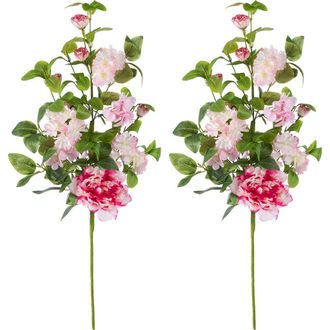 Glitzhome Set of 2 Pink Hydrangea, Peony & Cherry Floral Picks at Nordstrom, Size Medium