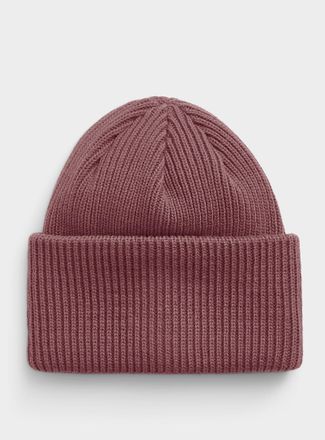 Simons Womens Wide-cuff ribbed cropped Tuque Hat