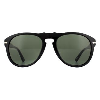 Persol Aviator Mens Black Green Sunglasses - One Size