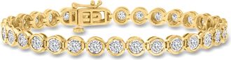 Ross-Simons 3.00- Bezel-Set Diamond Tennis Bracelet in 18kt Gold Over Sterling