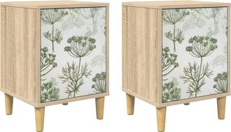 vidaXL Mesa De Noche Gotha 2 Uds. Roble Sonoma 36 X 33 X 50 Cm Vidaxl