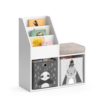 Vicco Estanter&iacute;a Infantil Luigi, Blanco, 72 X 79 Cm Mini, Con 2 Cajas Plegables Opt.5 Vicco