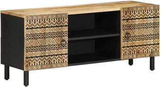 vidaXL Vidaxl - tv Cabinet Black 105x33.5x46 cm Solid Rough Wood Mango