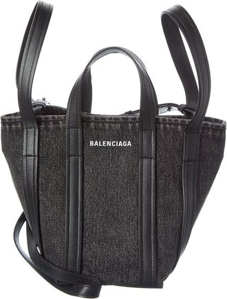 Balenciaga Ever 2.0 N/S Xs Denim & Leather Tote
