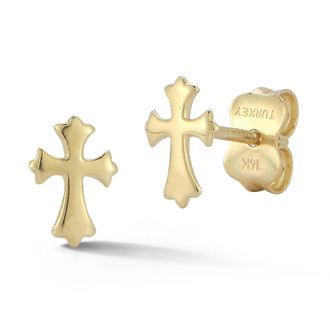 Ember Fine Jewelry 14K Gold Cross Studs
