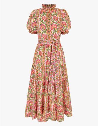 PINK CITY PRINTS Womens Matilda Dress In Moghul Border