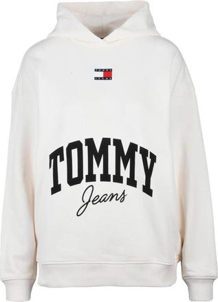 Tommy Jeans White Relaxed Cotton Hoodie