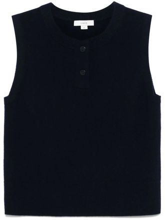 Vince Henley vest - women - Wool/Polyester/Cashmere - L - Blue