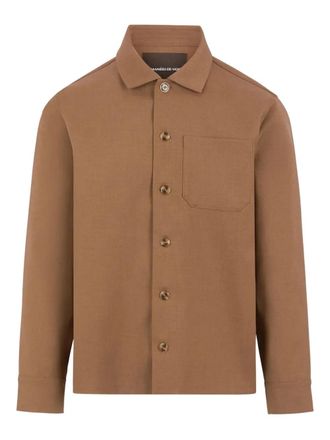 Mani&egrave;re De Voir Valentin button tailored overshirt - Brown