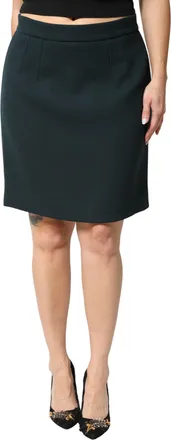 Dolce & Gabbana Womens Dark Green Mid Waist Pencil Cut Mini Skirt 01+wv