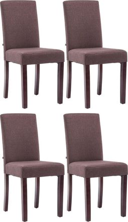 Clp Clp - Juego De 4 Sillas De Comedor Ina De Tela Marr&oacute;n Cappuccino