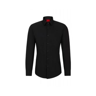 HUGO BOSS Heren, Overhemden, Zwart, Maat: 2XL Katoen