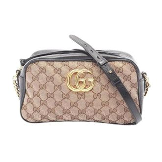 Gucci Pre-owned GG Marmont schoudertas - Dames - Pre-owned - Beige - Maat: ONE Size Leer