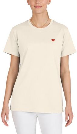 Dalix Womens Pixel Heart Jersey Relaxed Tee in Natural at Nordstrom, Size Xx-Large
