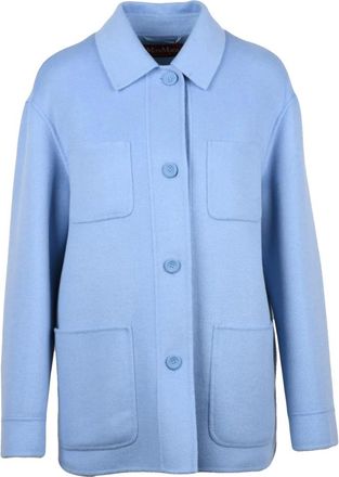 Max Mara Jassen, Dames, Blauw, S, Wol, Extra in Panno Jacket