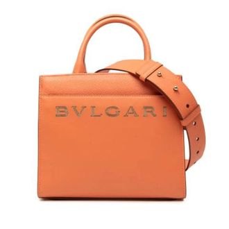 Bulgari Pre-owned Vintage Satchel - Dames - Pre-owned - Oranje - Maat: ONE Size Leer