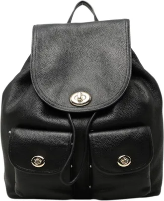 Coach Black Leather Backpack (Pre-Owned)