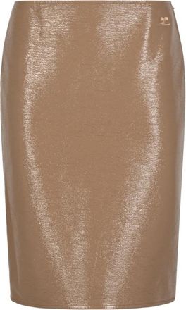 Courr&egrave;ges Leather Skirts - Dames - Kokerrokken - Bruin - S - Rokken