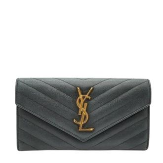 Saint Laurent Pre-owned Wallets, female, Black, Size: ONE SIZE Pre-owned Cassandra Matelasse Long Wallet