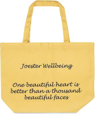 Generic Joester Wellbeing - Cotton/Canvas Tote Bag. (Quote 8: One beautiful heart is better than a thousand beautiful faces, Mellow Yellow)