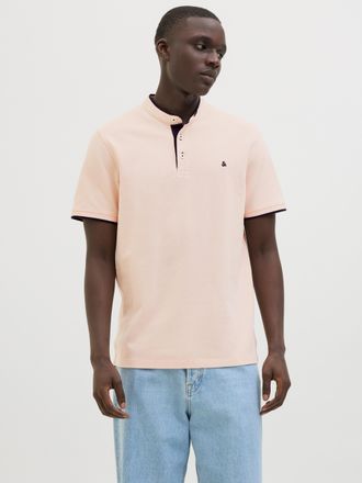 Jack & Jones Poloshirt JACK & JONES JJEPAULOS MAO POLO, Herren, Gr. XS, orange (peach parfait), Piqu&eacute;, Obermaterial: 100% Baumwolle, unifarben, slim fit taillenbed