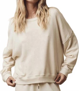 The Great. Teammate Long Sleeve Sweatshirt In White