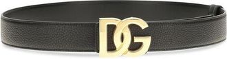 Dolce & Gabbana Interlocking DG Logo Belt - Black
