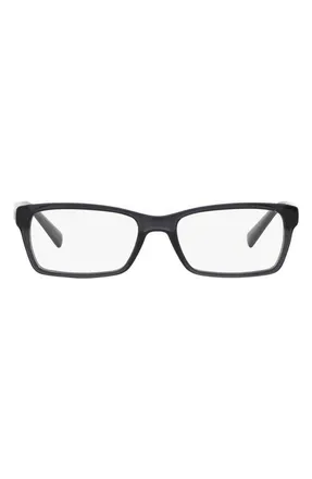 A|X Armani Exchange 53mm Rectangular Optical Glasses in Transparent Grey at Nordstrom