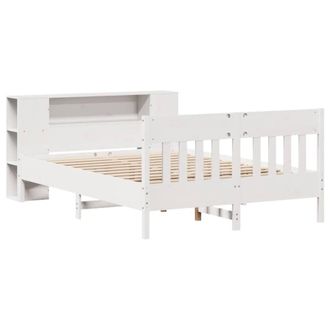 Berkfield Home Decorative Bookcase Bed without Mattress White 160x200cm Solid Wo | Size: 160x200 cm