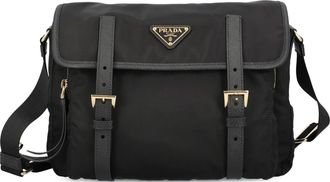 Prada Borsa a spalla con fibbia - Nero