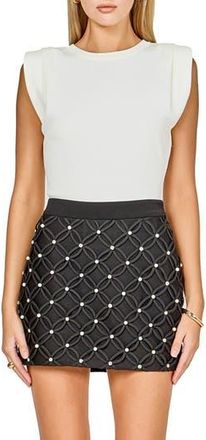 endless rose Pleated Shoulder Knit Top in Ivory at Nordstrom Rack, Size X-Small