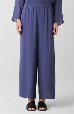 Eileen Fisher Silk Crepe Georgette Ankle Wide Leg Pants in Bluet at Nordstrom Rack, Size Xx-Small
