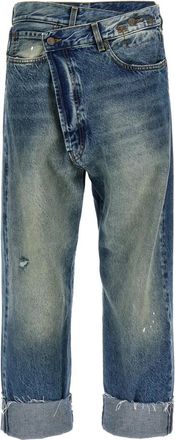 R13 Crossover Jean - Dames - Cropped Jeans - Blauw - W24 - Katoen - Jeans