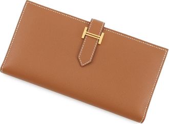 Herm&egrave;s Beige Gold Leather Wallet (Bi-Fold) (Pre-Owned)