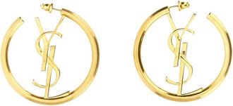 Saint Laurent Cassandre Hoop Earrings - Dames - Accessoires - Geel - Maat: ONE Size